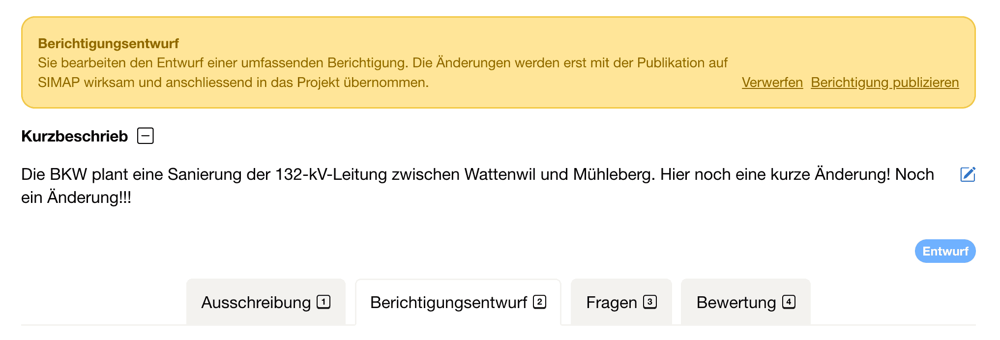 Berichtigungen direkt aus submissio publizieren